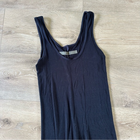 Enza Costa Silk Knit Tank Midi Dress In Black S - Picture 6 of 7